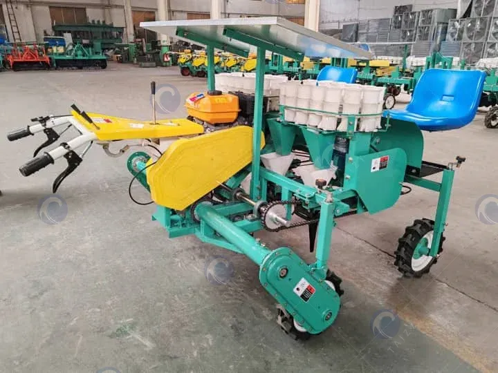 2-row no-till vegetable transplanter for cauliflower transplanting